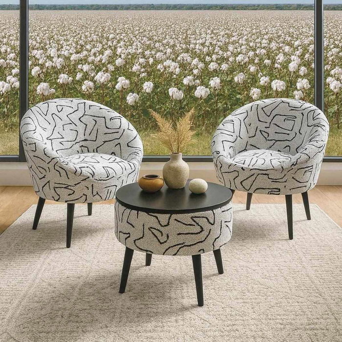 Atelier Del Sofa Juego de Sillón y Mesa de Café Lida - Negro y Blanco Atelier Del Sofa Juego de Sillón y Mesa de Café Lida - Negro y Blanco